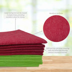 10 Pack Extra Large Original German Holiday Shammy Cloths Chamois Towels Super Absorbent for Pets, Parenting Tool Cleaning for Home and Commercial Use Wholesale Bulk (Red and Green)