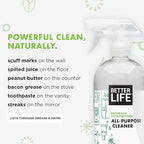 Better Life All Purpose Cleaner - Multipurpose Home and Kitchen Cleaning Spray for Glass, Countertops, Appliances, Upholstery & More - Multi-surface Spray Cleaner - 32oz (Pack of 2) Unscented