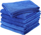 HARFINGTON 6 Pack Microfiber Cleaning Cloth, 24" x 16" Multi-Functional Cleaning Towels Reusable Absorbent Rags for Car Wash Kitchen Household Window Clean, Sapphire Blue