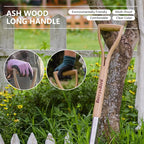 Berry&Bird Shovels for Digging, 43’’ Round Spade Heavy Duty Shovel with Wooden D Handle Stainless Steel Snow Shovel Garden Shovel Yard for Transplanting & Outdoor