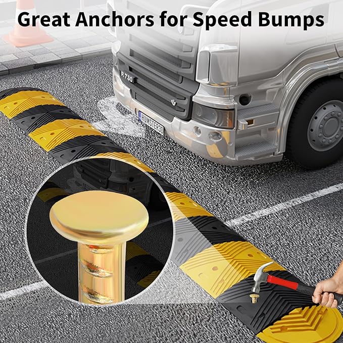 16 Inch Rebar Stakes (20 Pack) 1/2 Inch Diameter Galvanized Steel Ground Anchors Heavy Duty Anchoring Spikes for Speed Bump, Parking Curb and Tent