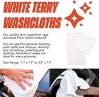 Arkwright W11 Terry Cloth Towels for Cleaning - Soft Cotton Blend Washable Multi-Purpose Bar Mop, Absorbent & Quick Dry, Bulk Box of Rags for Kitchen, Auto Shop, and Garage, 50 lb, White