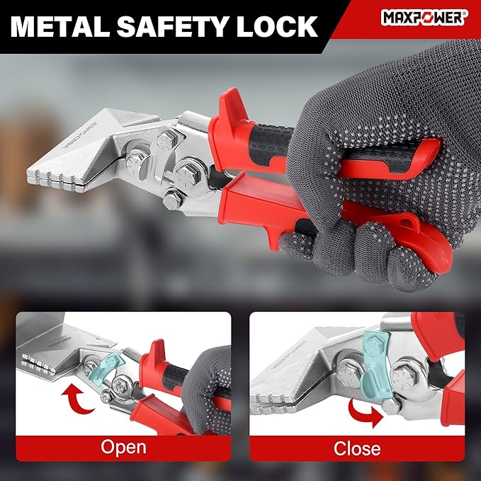 MAXPOWER Sheet Metal Hand Seamer, 3-inch and 6-inch Straight Jaw Sheet Metal Bender Tools with Ergonomic Handle, 2-Pack Metal Bending Tools