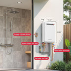 MIZUDO Natural Gas Tankless Water Heater Outdoor Installation Max 5.1 GPM 120,000 BTU CSA Certified Constant Temp High Power On Demand Hot Water Heater for Big Family Whole House, Gen 2