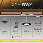 NUWATT 12 Pack 2 Hour 6" Fire Rated Recessed Lighting 6 Inch Wafer LED Lights, 5CCT 2700K/3000K/3500K/4000K/5000K, Wet & IC Rated, 15W, Dimmable 1200LM, 90CRI Black Recessed Light, No Cone Needed, ETL