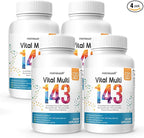 Vital Multi 120 Tablets x 4 Bottles for 4 Months - Multivitamin Supplement, Daily Nutritional Supports with 143 Ingredients (480 Count)