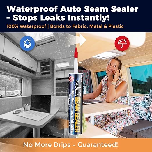 [Black] Seam Sealer Automotive-Professional Grade High Strength Waterproof Adhesive for Auto Body Repair, Rust & Leak Prevention-Quick Paintable Sealant for Metal, Plastic -10.5Oz (2Pack)