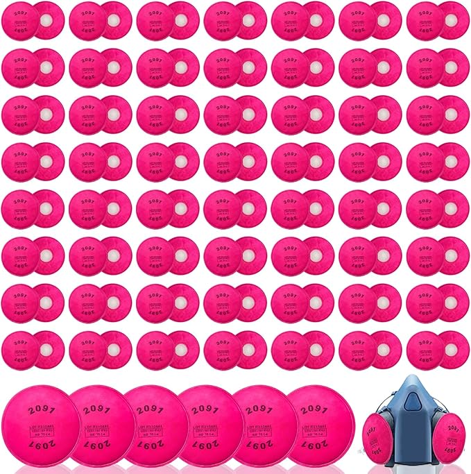 120PCS 2091 Particulate Filter,2091 Filter Compatible with 6000 6200 6800 7000 FF-4 Series,Use for Against Torch Cutting Painting