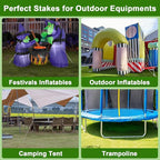 AAGUT 16 Inches 24 Pack Rebar Staks J Hook 3/8” Ground Stakes Heavy Duty with Chisel Point End for Camping Tent, Chain Link Fence, Outdoor Decorations, Inflatables, Black Coated