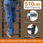 4-Rung Window Well Ladder Straight, Heavy Duty Steel Fire Escape Ladder, Powder-Coated Basement Egress Wall Mounted Ladder 45.2" Lx17.9 W, Black