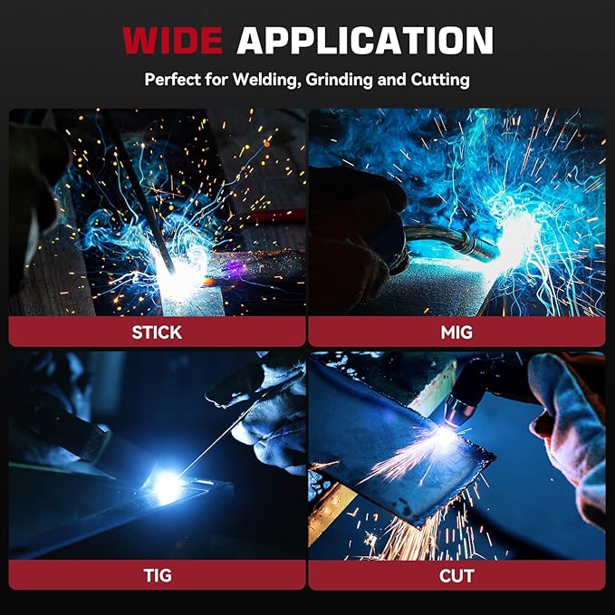 ARCCAPTAIN Large Viewing Screen Welding Helmet, 1/1/1/1 Top Optical Clarity Auto Darkening Welding Hood, 4 Arc Sensor 1/25000s Response Time True Color Welding Helmet with Adjustable Shade 4/9-13