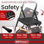 HBTower Step Ladder, Step Stool Foldable for Adults with Wide Anti-Slip Pedal, Lightweight 4 Step Ladders for Home