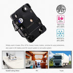 Hi-Amp E9 T3 200A 3/8" Studs Circuit Breaker with Manual Reset 12V - 48V DC | Waterproof IP67 | UL Certified,Surface Mount, 200 Amp Switchable