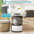 Giantex Portable Mini Washing Machine, 5.5 lbs Capacity Small Compact Laundry Washer with Spin Tub & Drain Hose, Semi-automatic Washer Machine for Apartment Dorms RV Home (Grey)