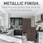 Legrand radiant TM874DBCC6 15 Amp Rocker Wall Switch, 4-Way Decorator Light Switches, Dark Bronze (1 Count)