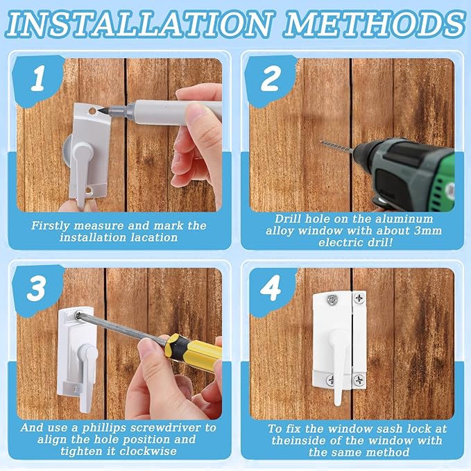 10 Pcs Cam Action White Window Sash Locks, Security Window Latches Replacement Sash Lock, Replacement Sash Lock for Horizontal Sliding Windows and Vinyl Single or Double Windows