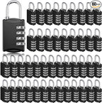 Sadnyy 60 Pcs 4 Digit Combination Locks Combination Padlock Luggage Number Locks Outdoor Waterproof Resettable Padlock for Door Traveling School Gym Locker Suitcases Employee Hasp Storage