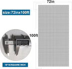 NeatiEase Window Screen Roll, 72"x100' Adjustable Flexible Fiberglass Screen Door Mesh - DIY Replacement Kit for Patio Porch Door Windows and Sliding Screen Doors(Gray)