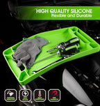 DURATECH Flexible Tool Tray, Silicone Tool Holder for Mechanics Storage, Heat and Chemical Resistant Organizer for Automotive, Industry and Household(3pack Green)