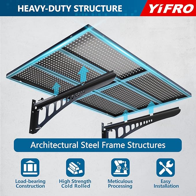 2-Pack 2x3ft Heavy Duty Garage Wall Shelving, 500 lbs Load Capacity, Garage Shelving Wall Mounted, Garage Storage Rack with Hooks, Black