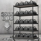 WORKPRO 5-Tier Metal Garage Shelving, 48”W x 24”D x 72”H, Adjustable Storage Rack, Heavy Duty Shelf with Particle Board, 2500 lbs Load Capacity (Total) for Garage, Basement, Warehouse, Kitchen