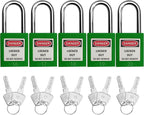 Lockout Tagout Locks, Safety Padlock, Keyed Differently Loto Safety Padlocks for Lock Out Tag Out Kits Station (Green NO.11-20)