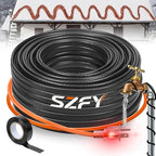 24FT Heat Tape for Water Pipes, -40°F Deicing Cable,Pipe Heating Cables for Roof,Gutter，Farm，Freeze Protetion Heat Trace Cable, Heated Water Hose,Plumbing Fixtures,120V 5W/FT