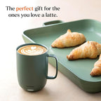 Ember Temperature Control 14oz Smart Mug 2, App-Controlled and Rechargeable Heated Coffee Cup Warmer with Intelligent LED Display, Sage Green.