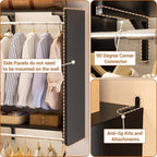 10FT Closet System with 4 Drawers, 120" Closet Organizer System with 6 Hanging Robs & Reversible Hanging Shelving, Closet Systems for Walk-in Closets, Load 2000+LBS, Black 2 Pack