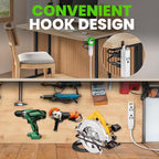 GEARit 360 Rotating Flat Plug Extension Cord (10ft, White) Multi 3-Outlet Extension 16 AWG Wire, Adapter for Small Spaces, Right Angle Socket, ETL Certified - 10 Feet