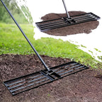 Jardineer Lawn Leveling Rake 45 Inches with 72 Inches Long Handle, Yard Leveling Rakes for Grass Soil, Lawn Leveler Rake Heavy Duty, Ground Dirt Leveler for Yard