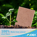 AIDEA Non-Scratch Natural Scouring Pads, Dish Scrubber Pads for Household and Kitchen, Cellulose Multipurpose Scour Pads for Cleaning -Natural Sisal Fibers, 24 Pack, 5.5in*3.5in