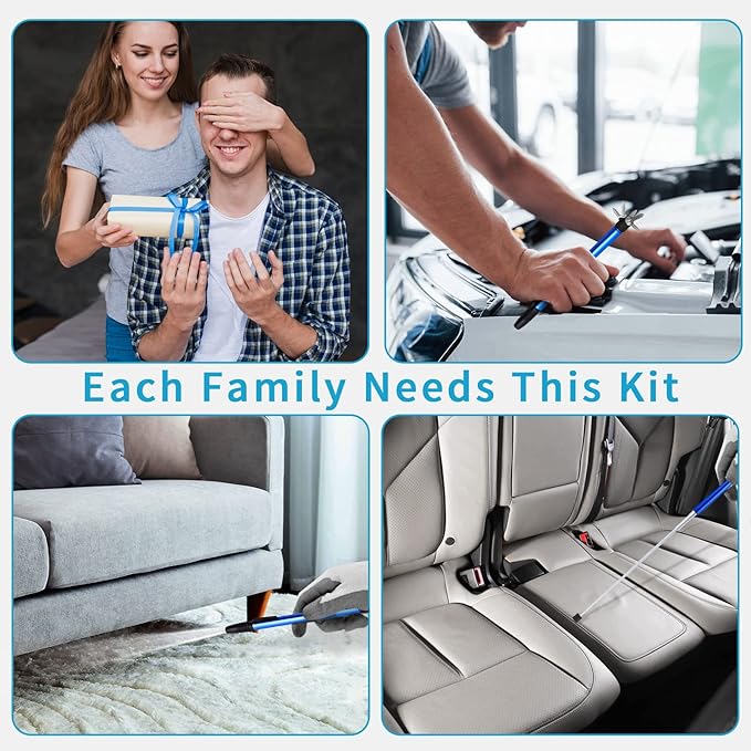 1 Piece 3.5LBs Telescoping Magnetic Flashlight Pickup Tool with LED Lights, Magnet Stick Rod Extendable 7" to 27" for Men, Birthday, Father's Day, Christmas Gift