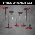 Lichamp 8 Pieces Metric T Handle Allen Wrench Set, 2-10 mm, Ball Head, Standard Long Tee Handle Allen Hex Key Set, Heavy Duty Excellent