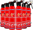 6 Pack ABC Dry Chemical Fire Extinguishers, Portable Dry Powder Fast-Acting Fire Extinguisher with Mount, Suitable for Home, Car, Boat, Truck, Electrical, Grease Fires