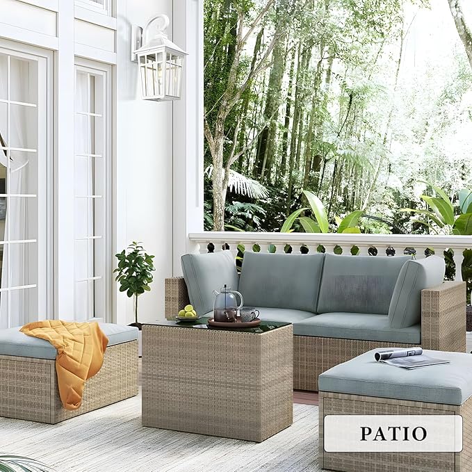 Darkaway Large Outdoor Wall Lights for House, 18inch Exterior Lighting Fixtures 2pcs Wall Mount Outdoor Porch Lights White Outdoor Sconce Lights with Seeded Glass for Hallway Garage