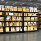 5-Shelf Heavy Duty Shelving - Adjustable Garage Storage Shelves, Metal Utility Storage Racks for Warehouse Pantry Basement Kitchen, Garage Organizers Shelf Unit, Black