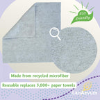 Microfiber Cleaning Cloths 60-Pack Microfiber Towels Pull-Out Packs 8.7x8.7 in, Lint Free, Streak Free, Absorbent, Reusable, Washable, Scratch Free, for Kitchen, Car Detailing, Glass, Pink/Gray/Blue