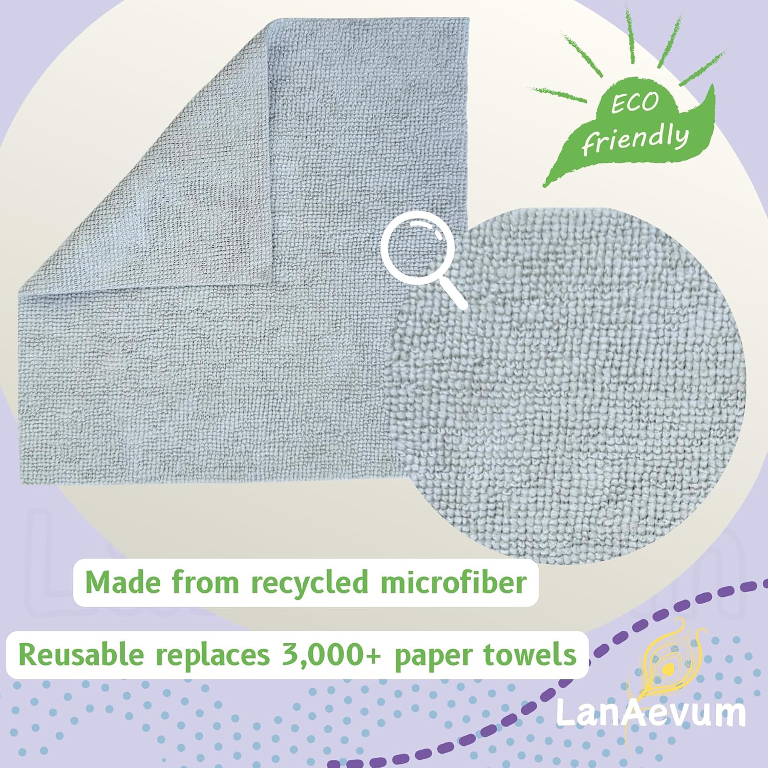 Microfiber Cleaning Cloths 60-Pack Microfiber Towels Pull-Out Packs 8.7x8.7 in, Lint Free, Streak Free, Absorbent, Reusable, Washable, Scratch Free, for Kitchen, Car Detailing, Glass, Pink/Gray/Blue