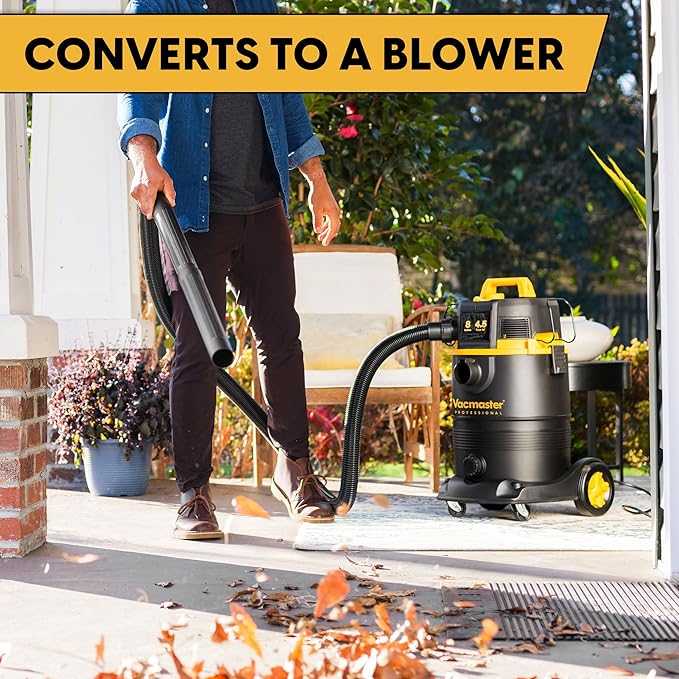 Vacmaster Professional VDK811PW 0201 8 Gallon 4.5 Peak HP Wet/Dry Vac with Self-Cleaning Filter System, 8 Gal, Black