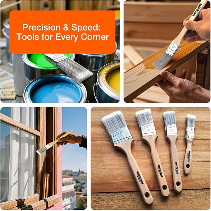 King Origin 31 Piece Paint Roller Kit, 9" & 4" Paint Rollers, Brushes, Extension Pole, Paint Trays & Accessories | Professional House Painting Supplies for Walls, Ceiling & Trim