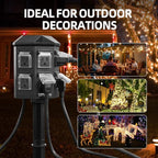 TiFFCOFiO Outdoor Power Strip Timer, Dusk to Dawn Light Sensor Countdown, 100 Feet Extension Cord Waterproof, 6 Grounded Outlets for Halloween and Christmas Decorations, ETL Listed (100 FT)