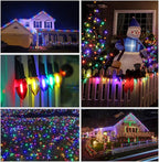 KGC 25Pack C7 LED Christmas Light Bulb, C7 Shatterproof LED Bulbs for Christmas Outdoor String Lights, 0.6W 7W Incandescent Equivalent 50LM, E12 Base Commercial Grade Holiday Bulbs - Multicolor
