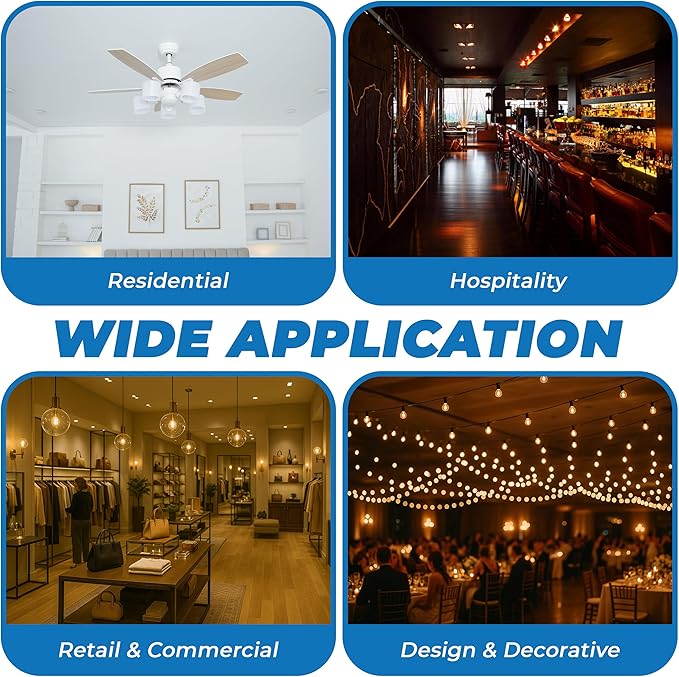 OHLECTRIC G16.5 Incandescent Globe Bulb (4-Pack) Decorative Light Bulb, 25 Watt, E12 Candelabra Base, Dimmable, 2700K Warm White, Clear Bulb, 232 Lumens. 120 Volt, Decorative G16½ Clear Light Bulbs