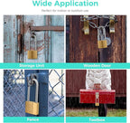 81/40L-4P Long Shackle Keyed Padlock (Keyed Alike, Waterproof, Solid Brass Lock) for Sheds, Storage Unit, School, Gym Locker, Fence, Toolbox, Hasp, Storage - 1-9/16 in. (40 mm L) *4