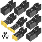 110 PCS Multitool Blades Oscillating Tool Blade, Universal Titanium Oscillating Saw Blades for Metal Nails, Wood and Plastic, Multi Tool Blades Kits Fit Dewalt Milwaukee Ryobi Rockwell Fein