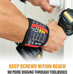 HiRui Magnetic Wristband for Tools – Ultra-Strong 15 Neodymium Magnets Hold Screws, Nails & Bits, Dual Pockets – Hands‑Free for DIY, Home Repairs, Auto – Gift‑Ready for Dad, Husband, Grandpa (Blue)