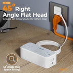 5FT Flat Extension Cord, TESSAN Surge Protector Power Strip with 4 Widely Spaced AC Outlets, 900 Joules Surge Protection, Ultra-Thin Flat Plug Desk Charging Station for Home Office Dorm Essentials