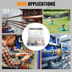 168Pcs Hose Barb Fuel Line Fittings Assortment Kit Barb Splice/Coupler/Female Adapter/Tee/90°Male Elbow Thread 1/8" 3/16" 1/4" 5/16" 3/8" 1/2" Air Hose Fitting with Pipe Clamps for Fuel