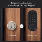 Level Lock (Matter) Smart Lock - World's Smallest, Most Beautifully Designed Matter-Over-Thread Deadbolt - Level App for iOS & Android | Works with Apple Home (Satin Nickel)